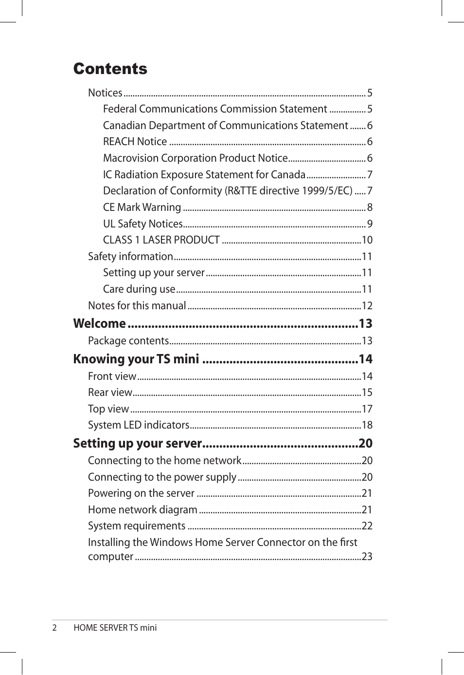 Asus TS Mini User Manual | Page 2 / 112
