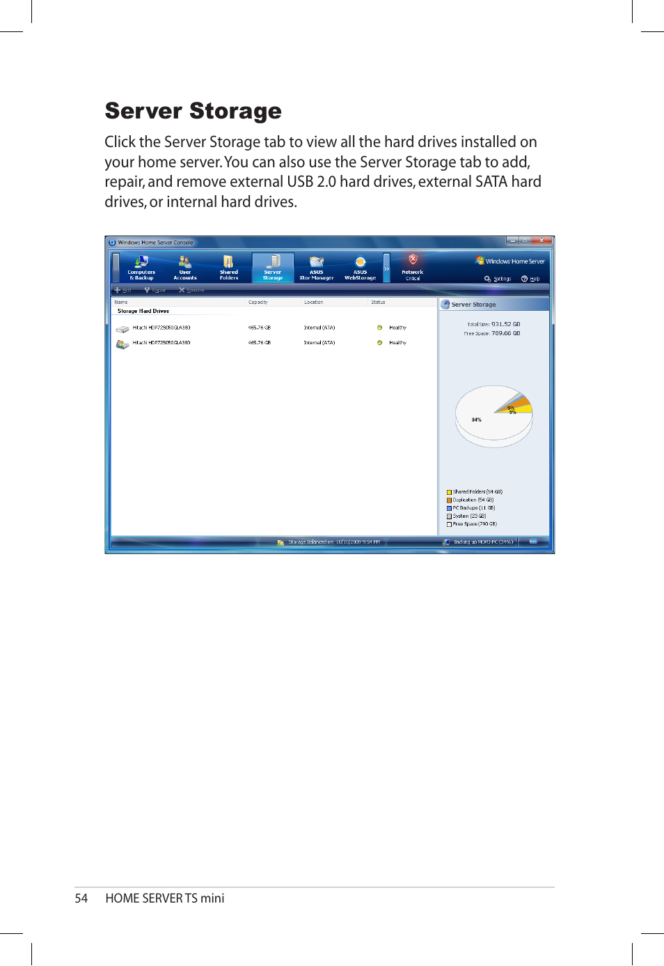 Server storage | Asus TS Mini User Manual | Page 54 / 112