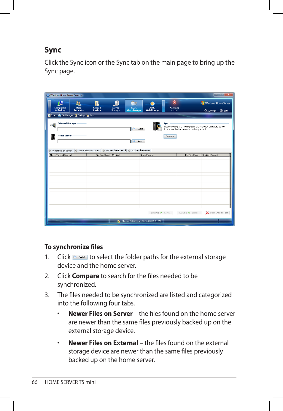 Sync | Asus TS Mini User Manual | Page 66 / 112