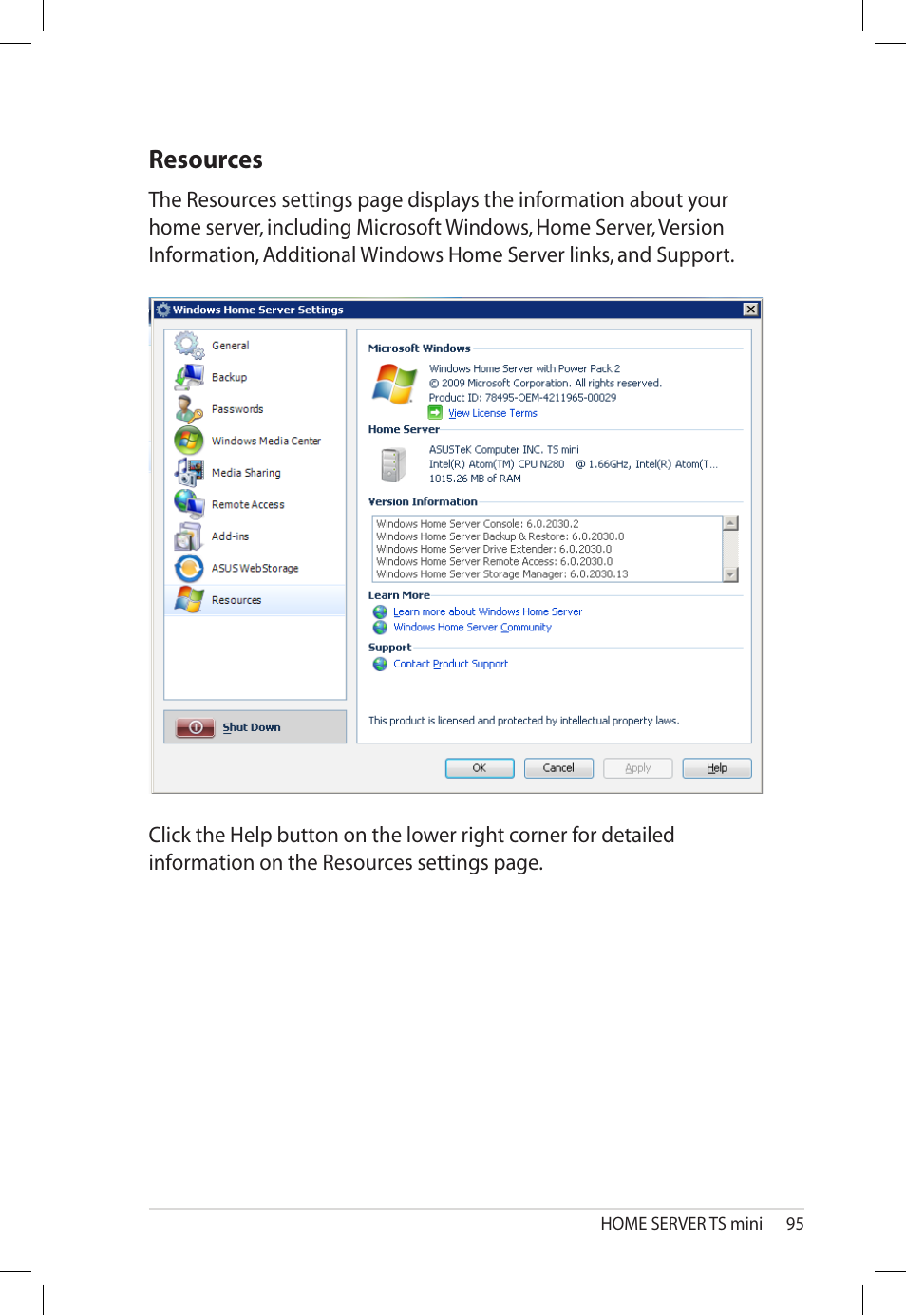 Resources | Asus TS Mini User Manual | Page 95 / 112