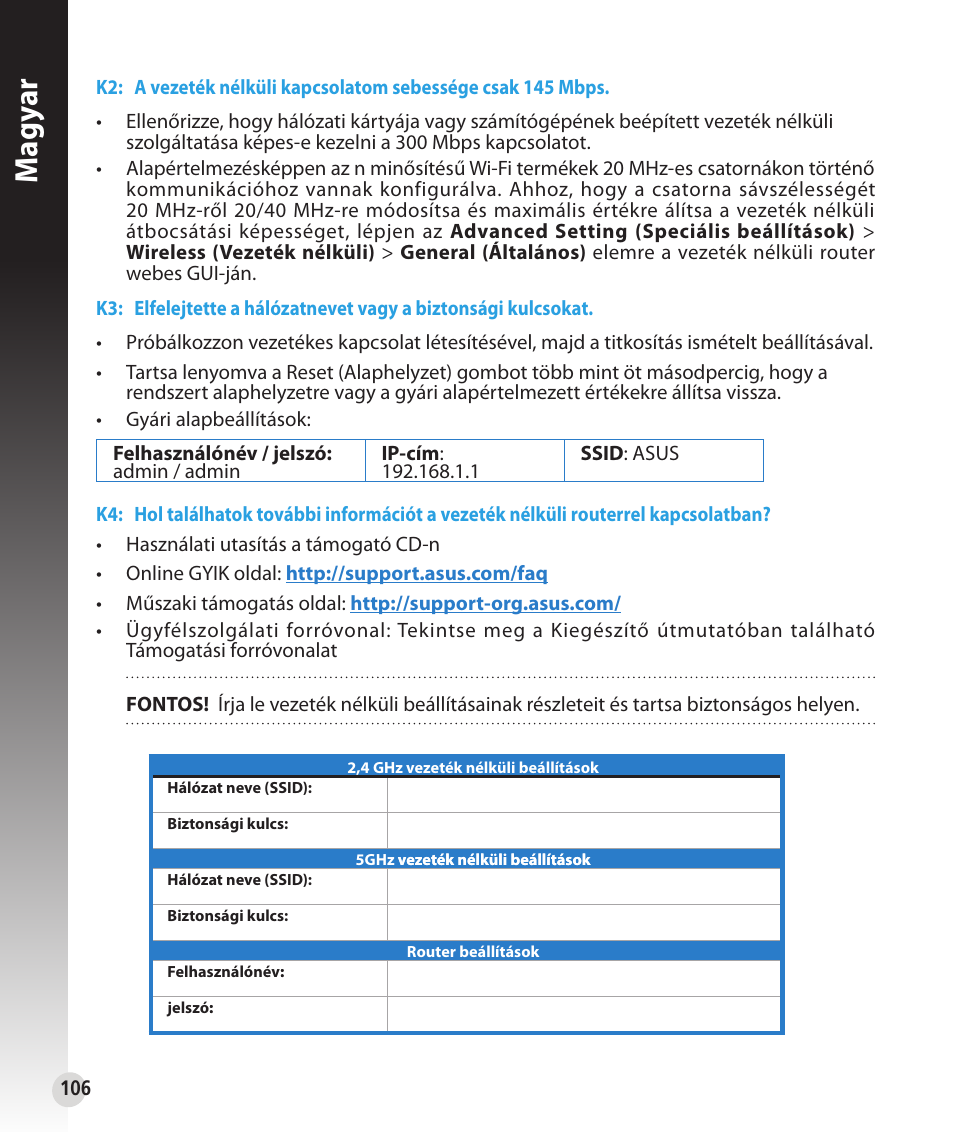 Magy ar | Asus RT-N53 User Manual | Page 106 / 194