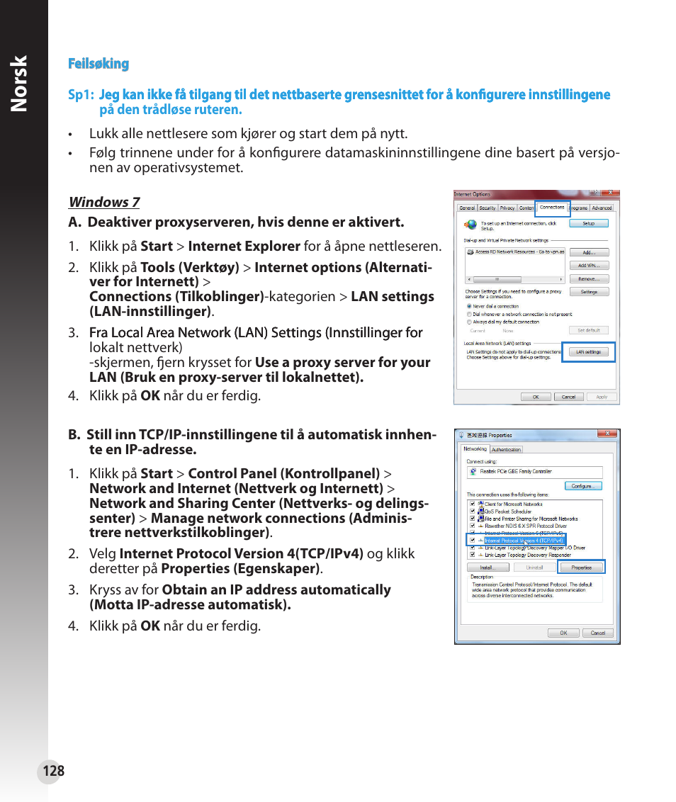 Norsk | Asus RT-N53 User Manual | Page 128 / 194