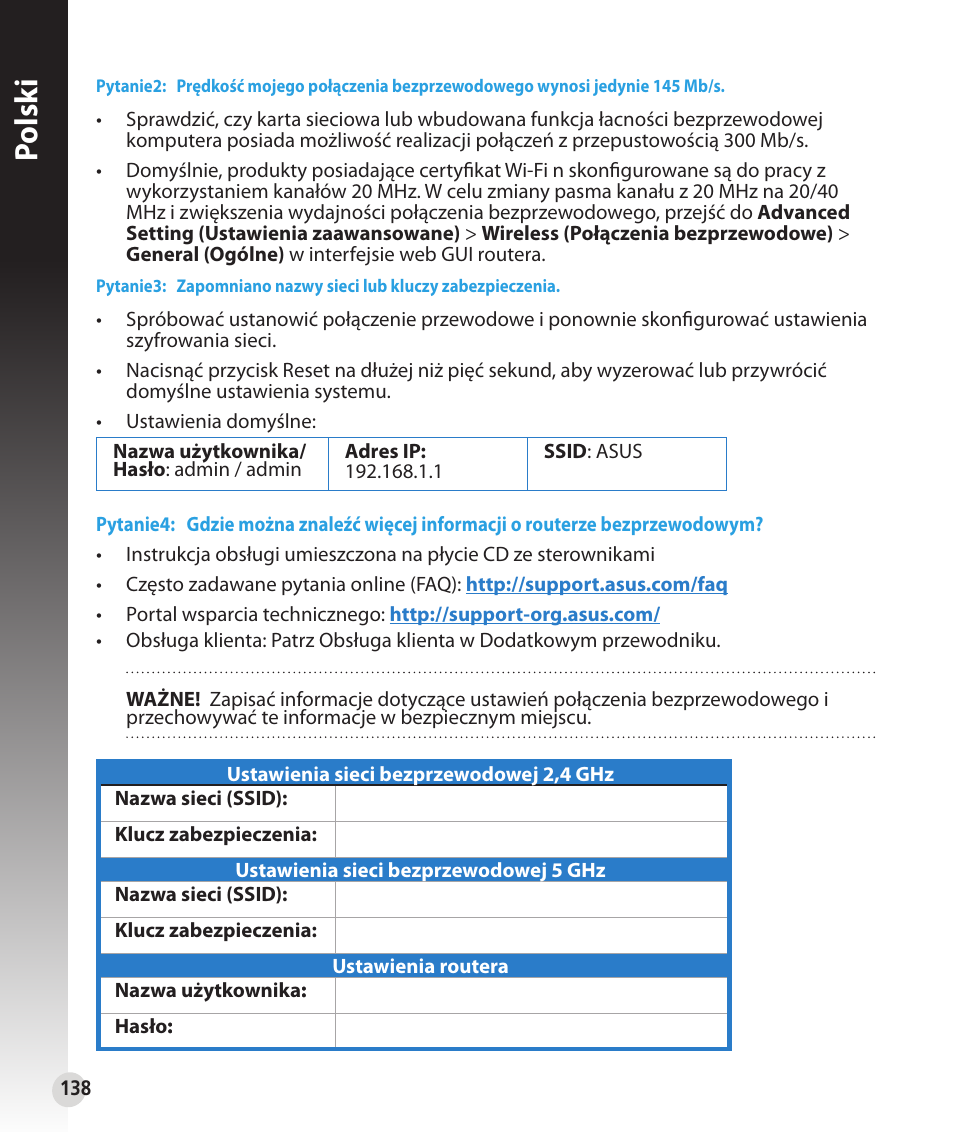 Polsk i | Asus RT-N53 User Manual | Page 138 / 194