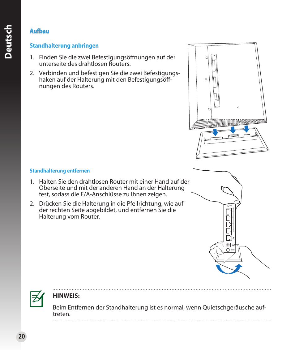 Deutsch | Asus RT-N53 User Manual | Page 20 / 194