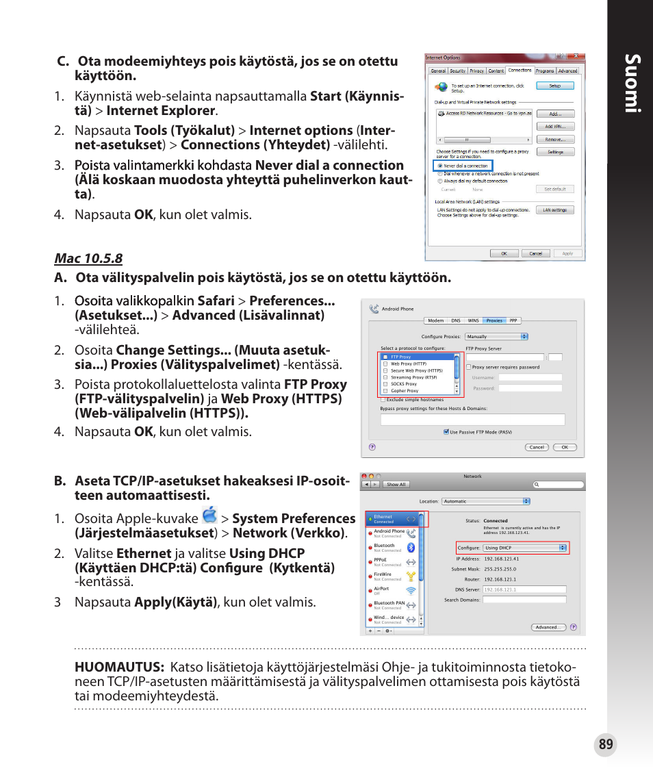 Suomi | Asus RT-N53 User Manual | Page 89 / 194