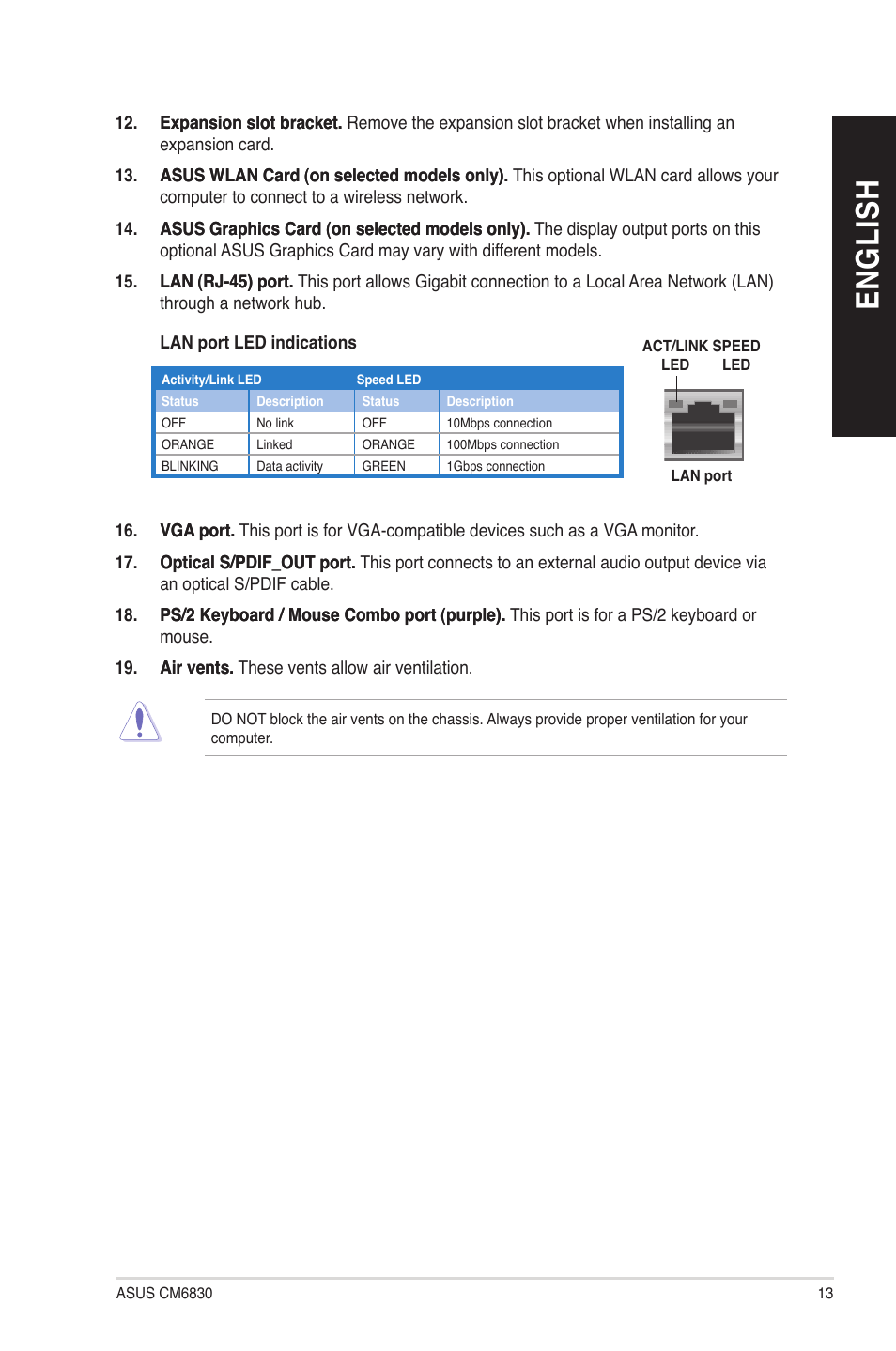 En g lis h en g li sh | Asus CM6830 User Manual | Page 13 / 64