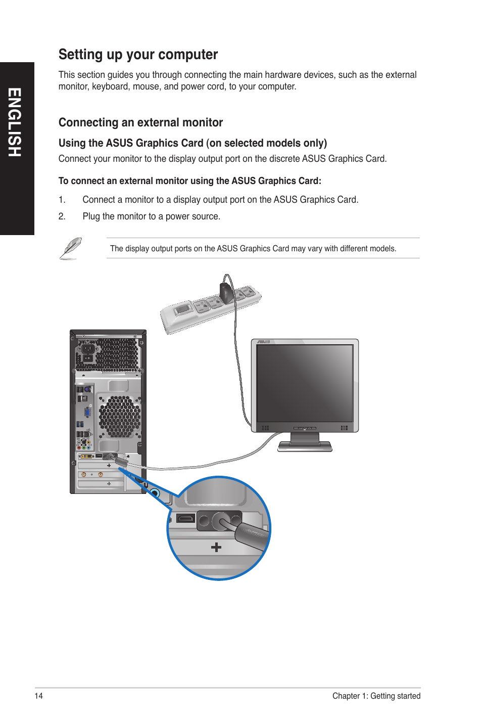 Setting up your computer, En g lis h en g li sh en g lis h en g li sh | Asus CM6830 User Manual | Page 14 / 64