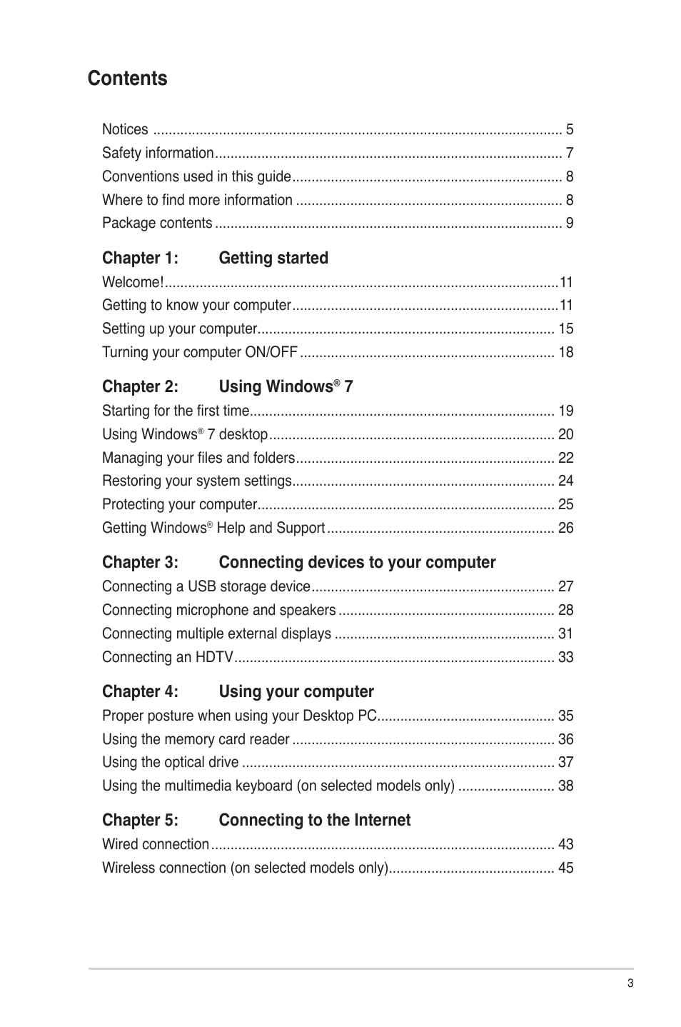 Asus CM6830 User Manual | Page 3 / 64