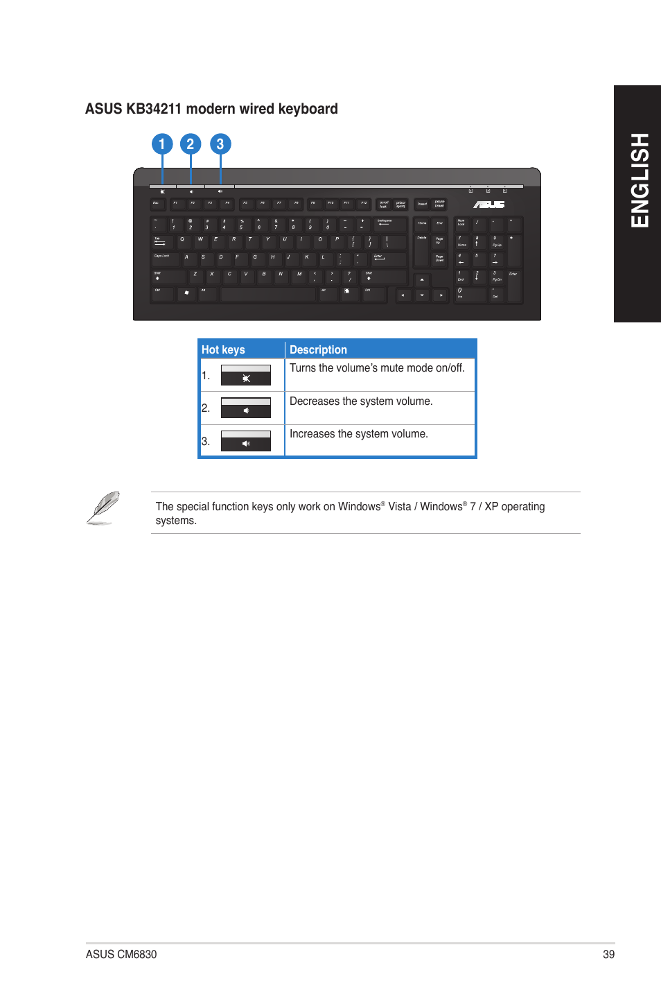 En g lis h en g li sh | Asus CM6830 User Manual | Page 39 / 64