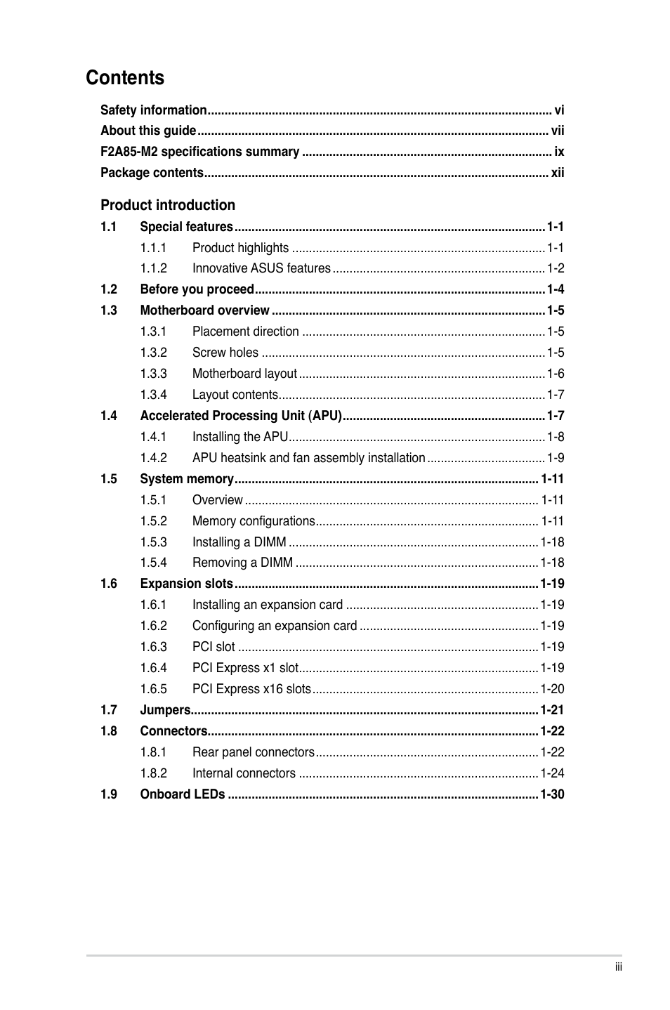 Asus F2A85-M2 User Manual | Page 3 / 76