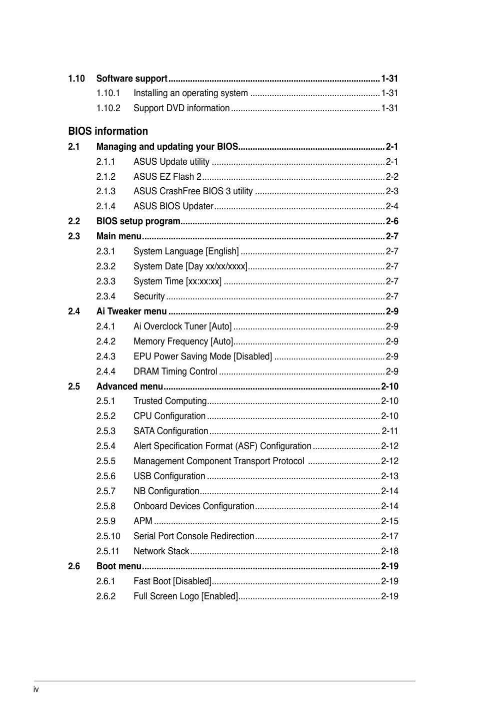 Asus F2A85-M2 User Manual | Page 4 / 76