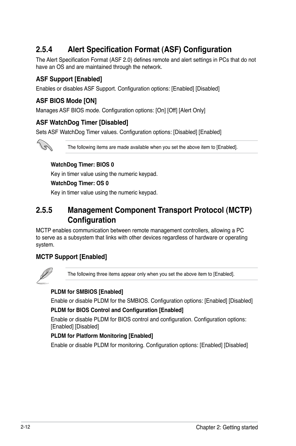 4 alert specification format (asf) configuration, Alert specification format (asf) configuration -12, Management component transport protocol -12 | Asus F2A85-M2 User Manual | Page 56 / 76