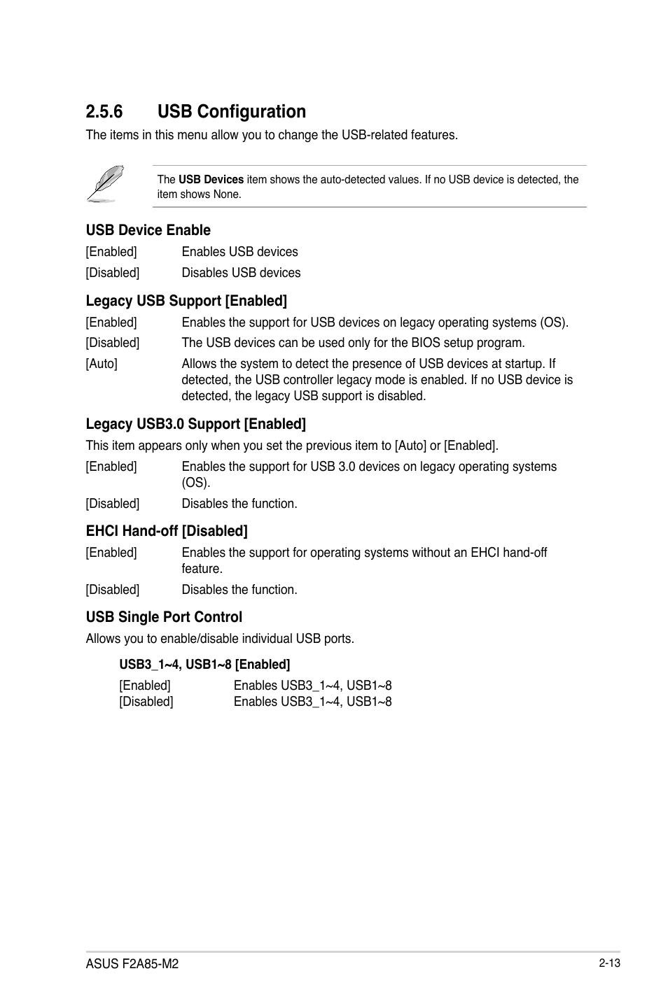 6 usb configuration, Usb configuration -13 | Asus F2A85-M2 User Manual | Page 57 / 76