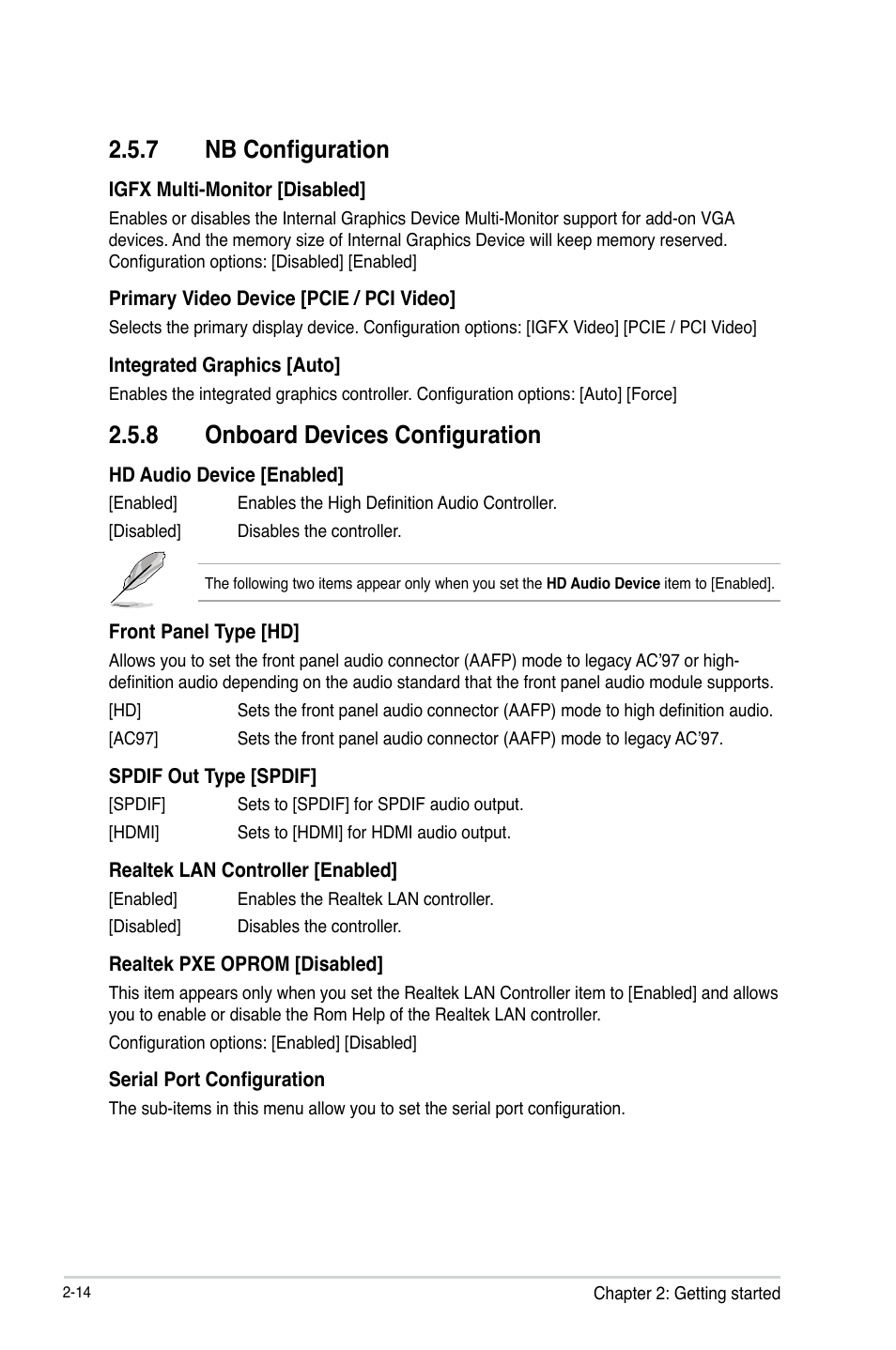 7 nb configuration, 8 onboard devices configuration, Nb configuration -14 | Onboard devices configuration -14 | Asus F2A85-M2 User Manual | Page 58 / 76