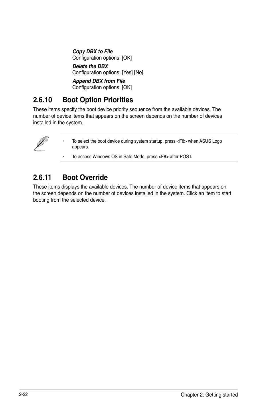 10 boot option priorities, 11 boot override | Asus F2A85-M2 User Manual | Page 66 / 76