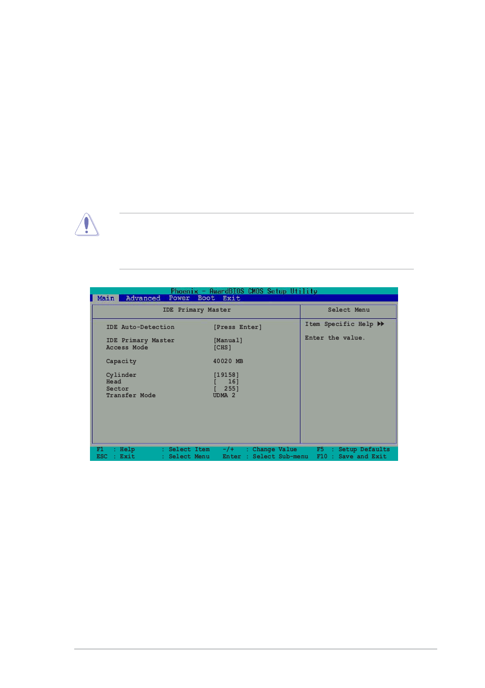 Manual hdd type selection, Cylinder, Head | Asus P4U800-X User Manual | Page 45 / 64