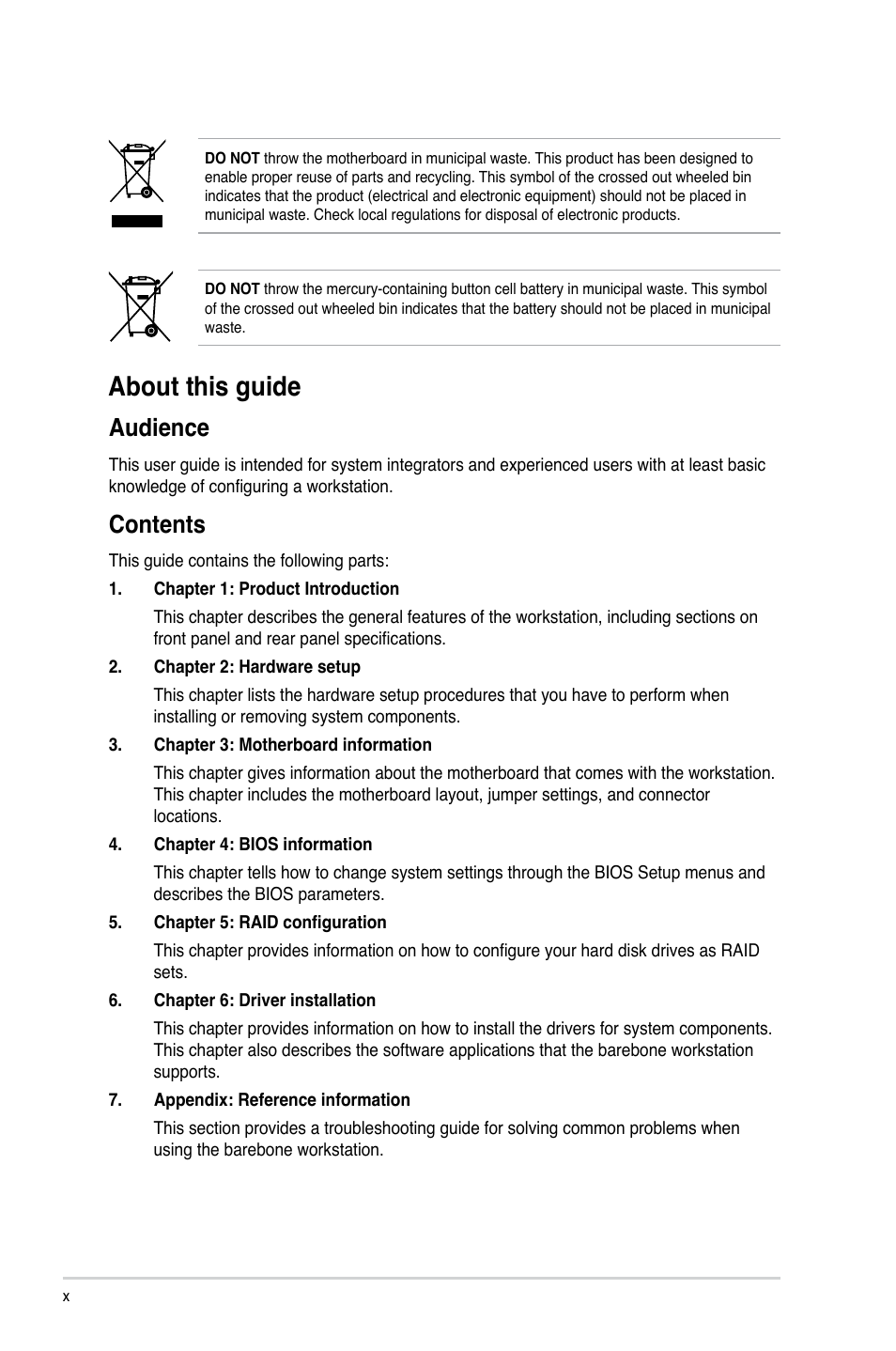 Asus ESC500 G3 User Manual | Page 10 / 182