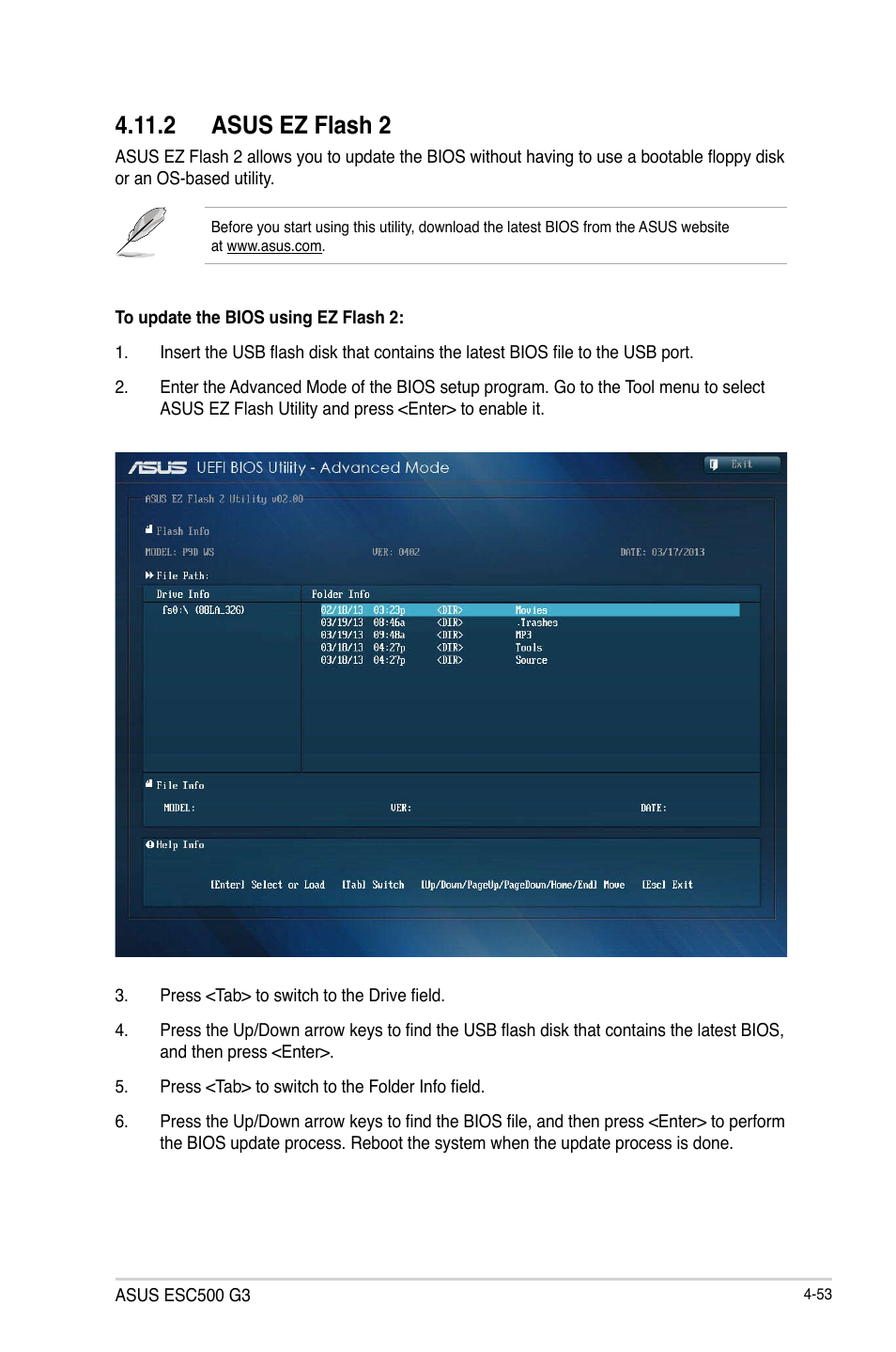 2 asus ez flash 2 | Asus ESC500 G3 User Manual | Page 131 / 182