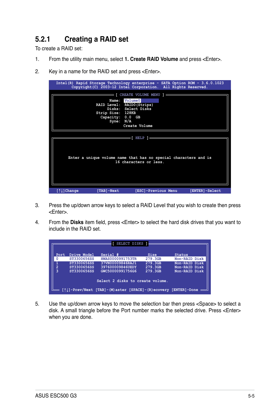 1 creating a raid set | Asus ESC500 G3 User Manual | Page 141 / 182