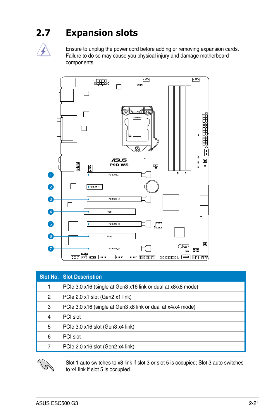 7 expansion slots | Asus ESC500 G3 User Manual | Page 41 / 182