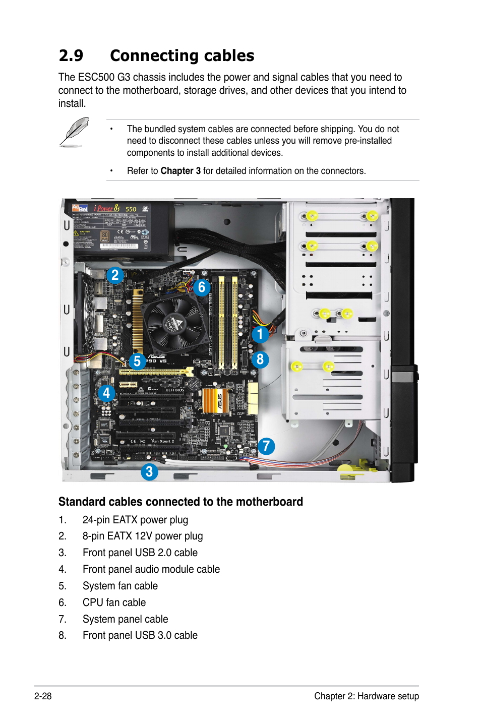 9 connecting cables | Asus ESC500 G3 User Manual | Page 48 / 182