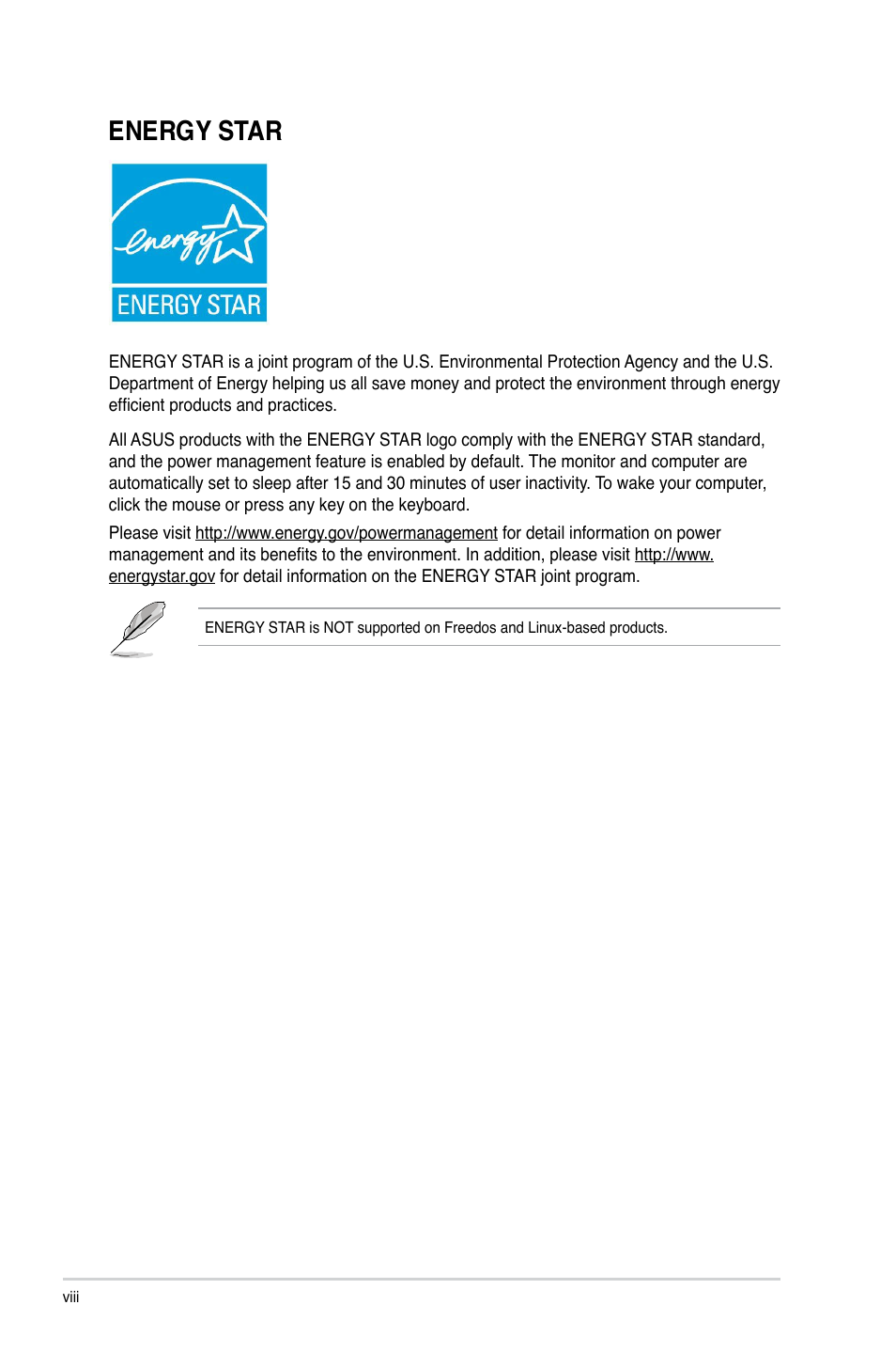 Energy star | Asus ESC500 G3 User Manual | Page 8 / 182