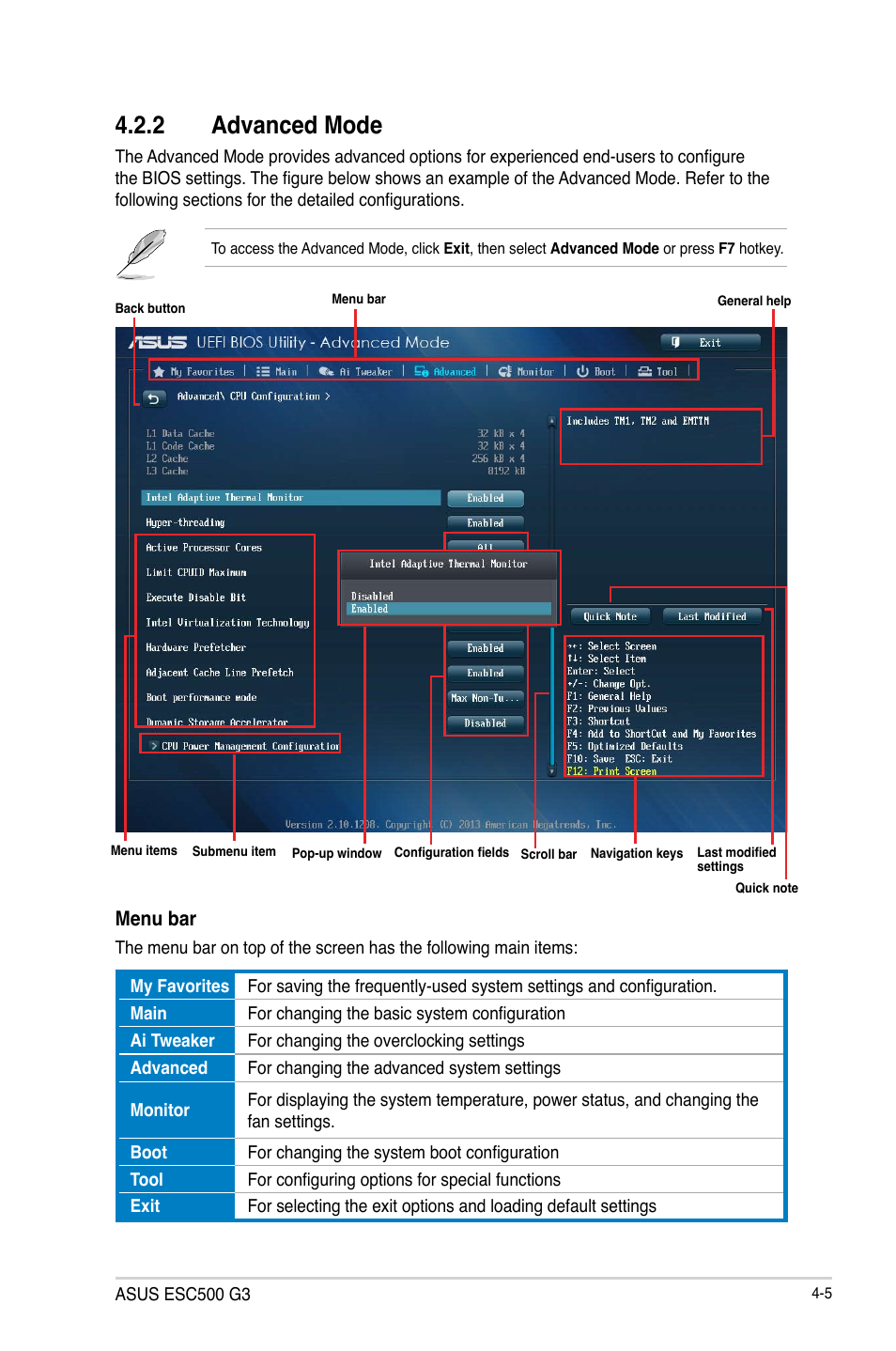 2 advanced mode | Asus ESC500 G3 User Manual | Page 83 / 182