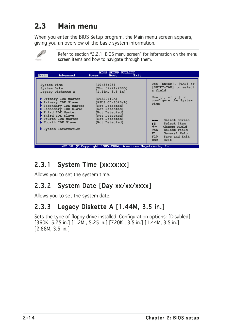 3 main menu | Asus A8V-MX User Manual | Page 56 / 90