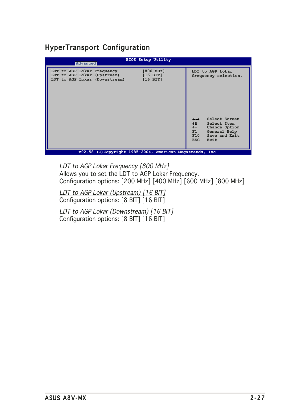 Hypertransport configuration | Asus A8V-MX User Manual | Page 69 / 90