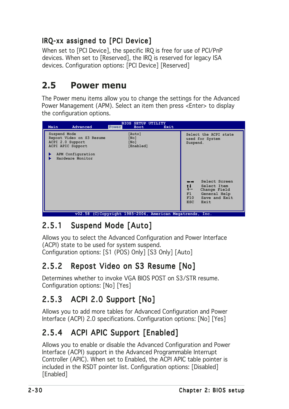 5 power menu | Asus A8V-MX User Manual | Page 72 / 90