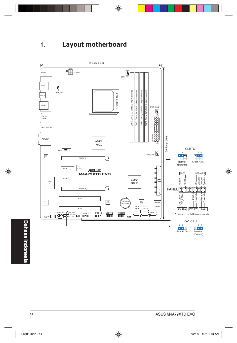 Layout motherboard, Ba ha sa in �� n�� sia, Asus m4a79xtd evo | Panel, M4a79xtd evo | Asus M4A79XTD EVO/USB3 User Manual | Page 14 / 30