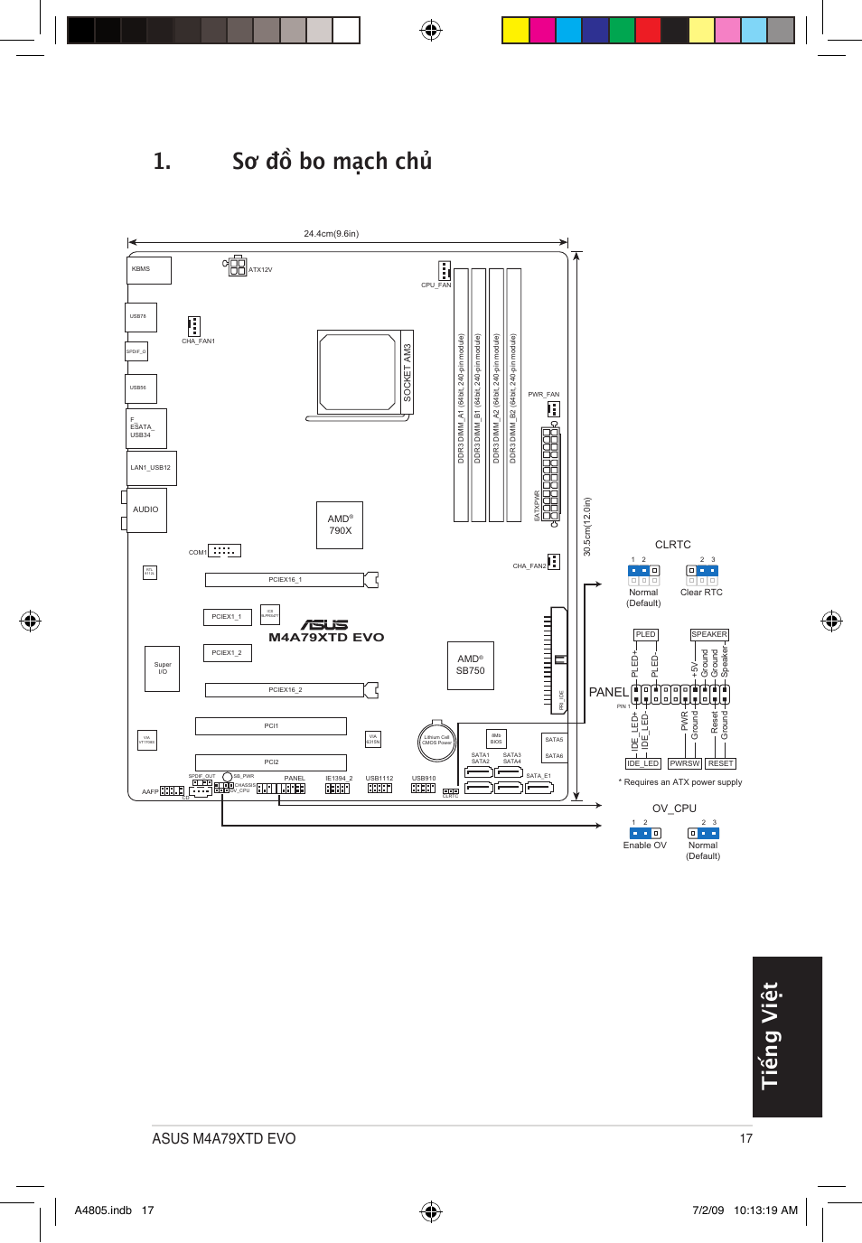 Sơ đồ bo mạch chủ, Tiếng việt, Asus m4a79xtd evo | Panel, M4a79xtd evo | Asus M4A79XTD EVO/USB3 User Manual | Page 17 / 30