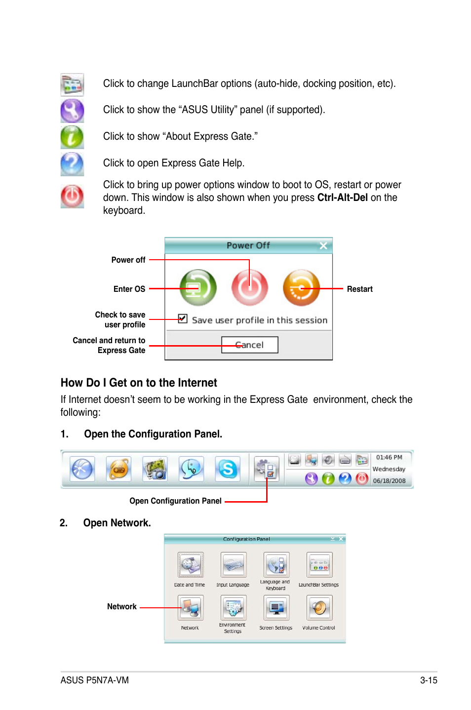 How do i get on to the internet | Asus P5N7A-VM User Manual | Page 107 / 112