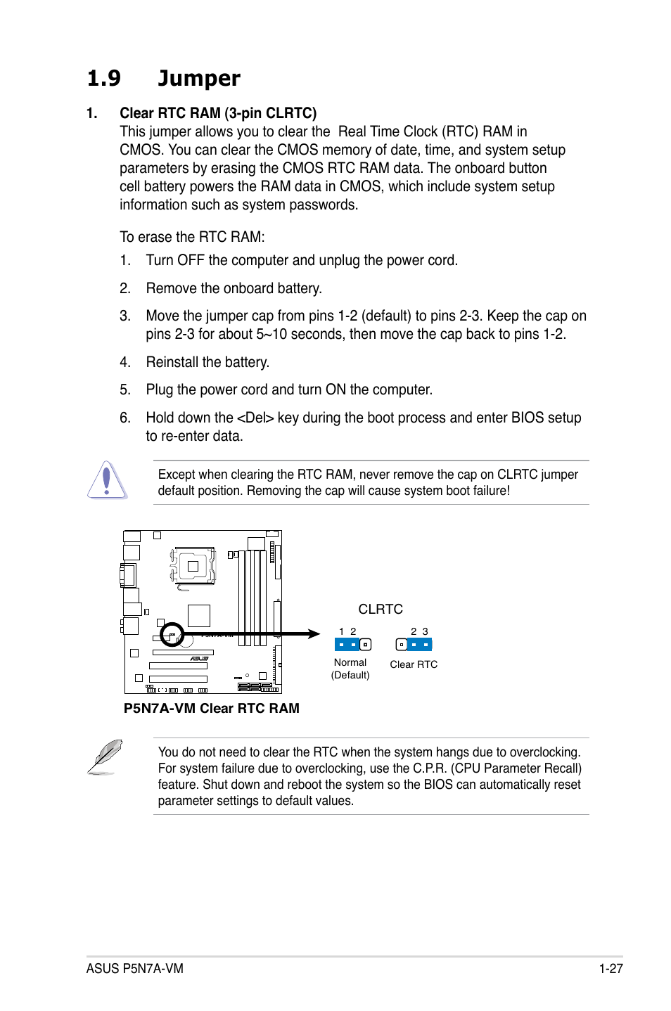 9 jumper | Asus P5N7A-VM User Manual | Page 39 / 112
