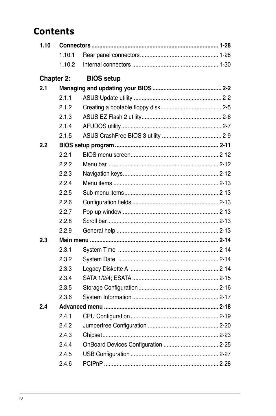 Asus P5N7A-VM User Manual | Page 4 / 112