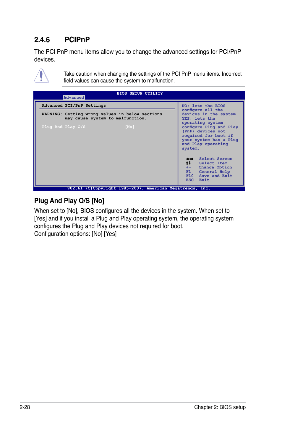6 pcipnp, Plug and play o/s [no | Asus P5N7A-VM User Manual | Page 80 / 112