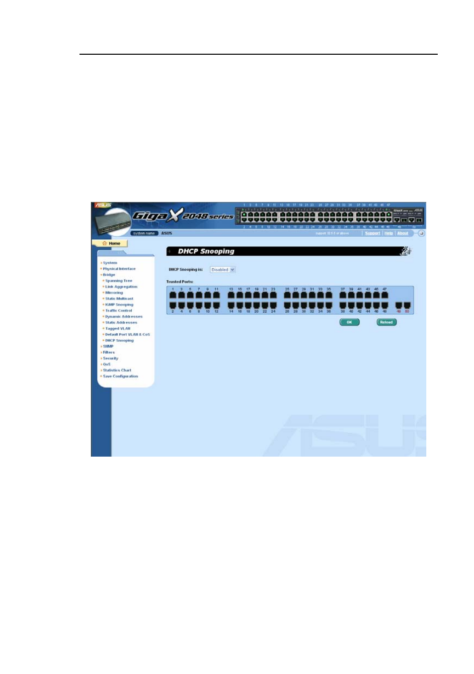 10 dhcp snooping | Asus GigaX2048 User Manual | Page 61 / 169