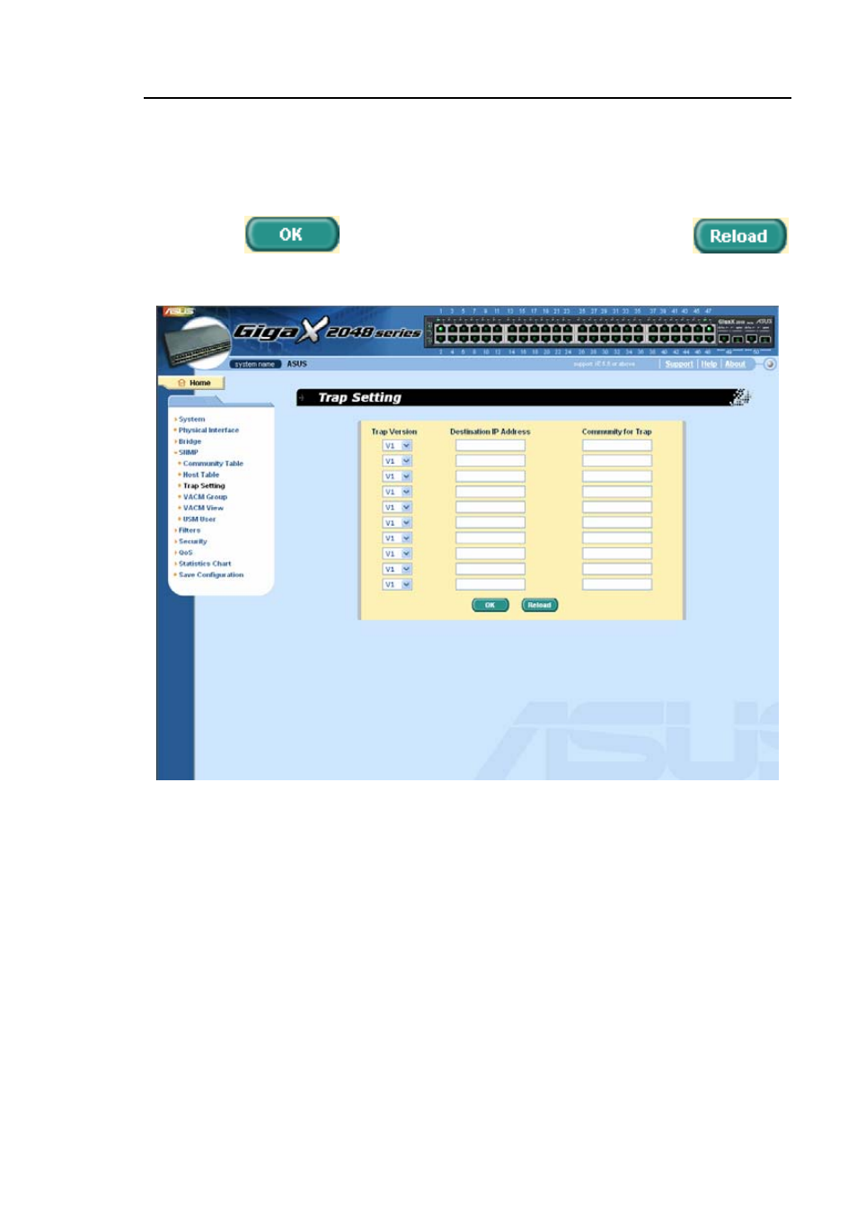 3 trap setting, 4 vacm group | Asus GigaX2048 User Manual | Page 65 / 169