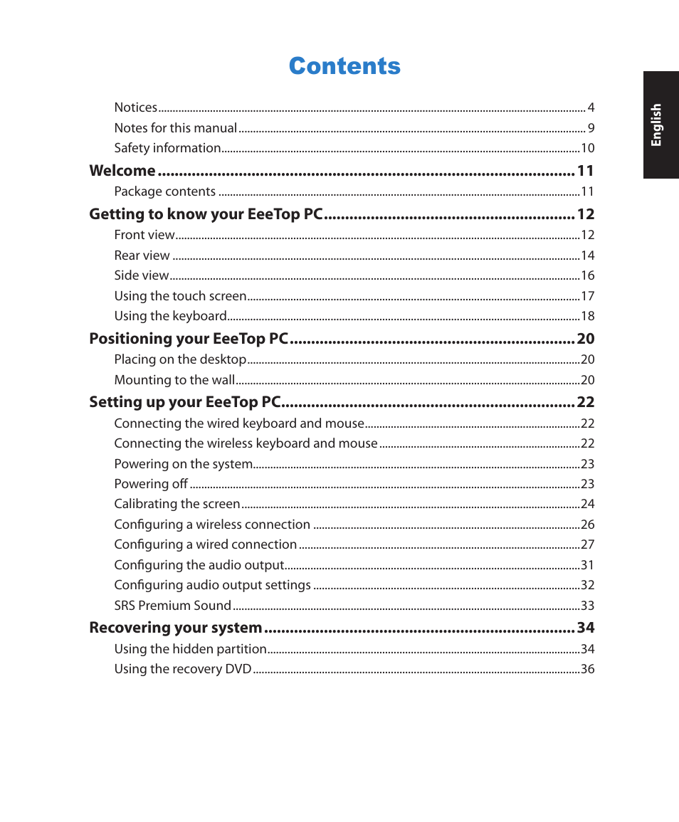 Asus ET1602C User Manual | Page 3 / 38