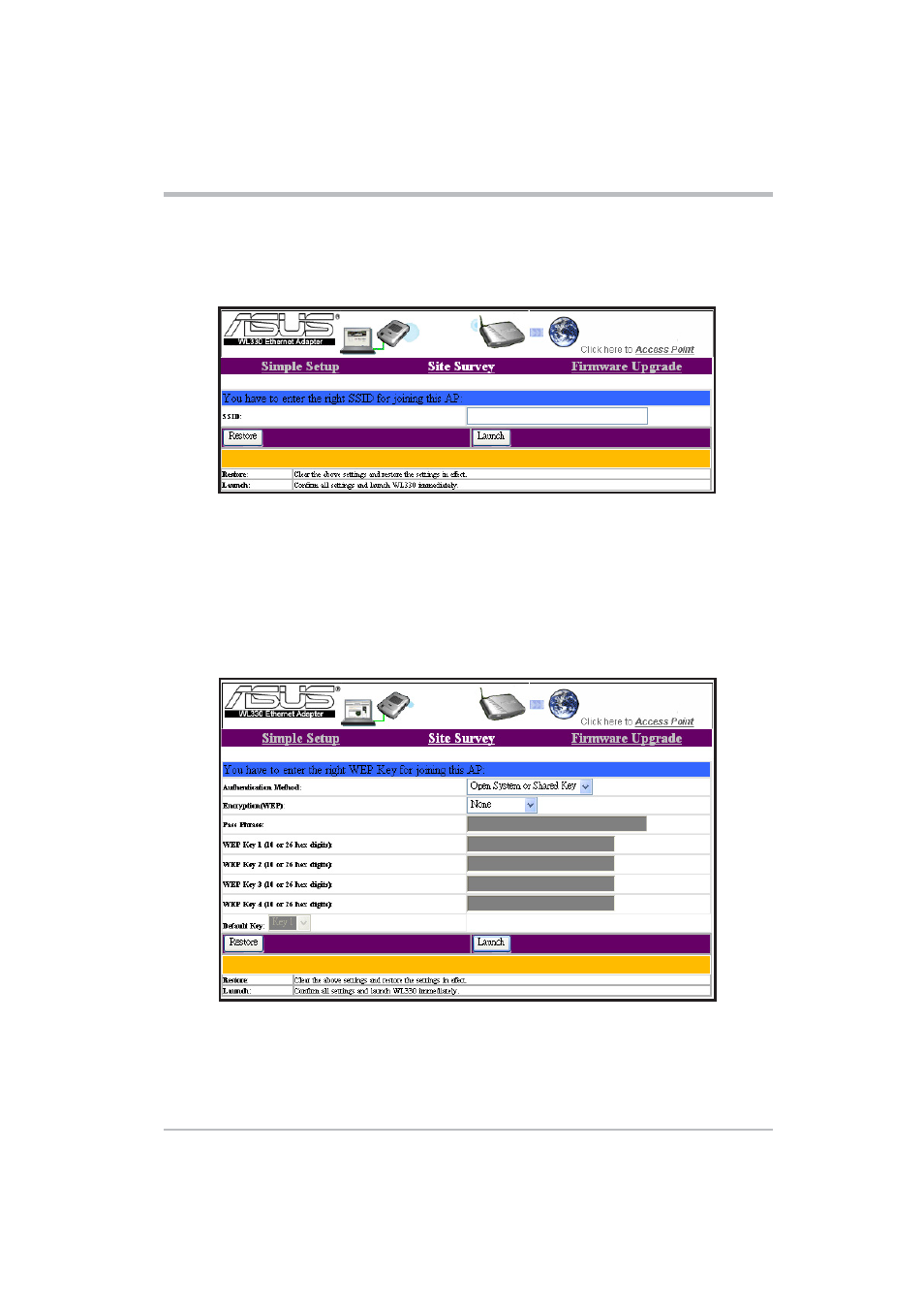 Configuration | Asus WL-330 User Manual | Page 57 / 70