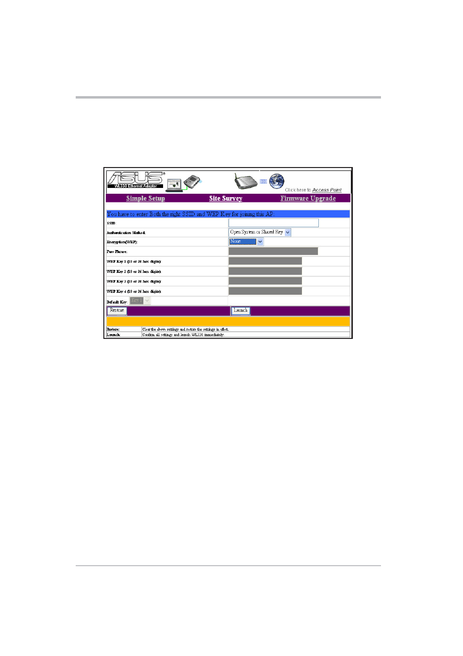 Configuration | Asus WL-330 User Manual | Page 58 / 70
