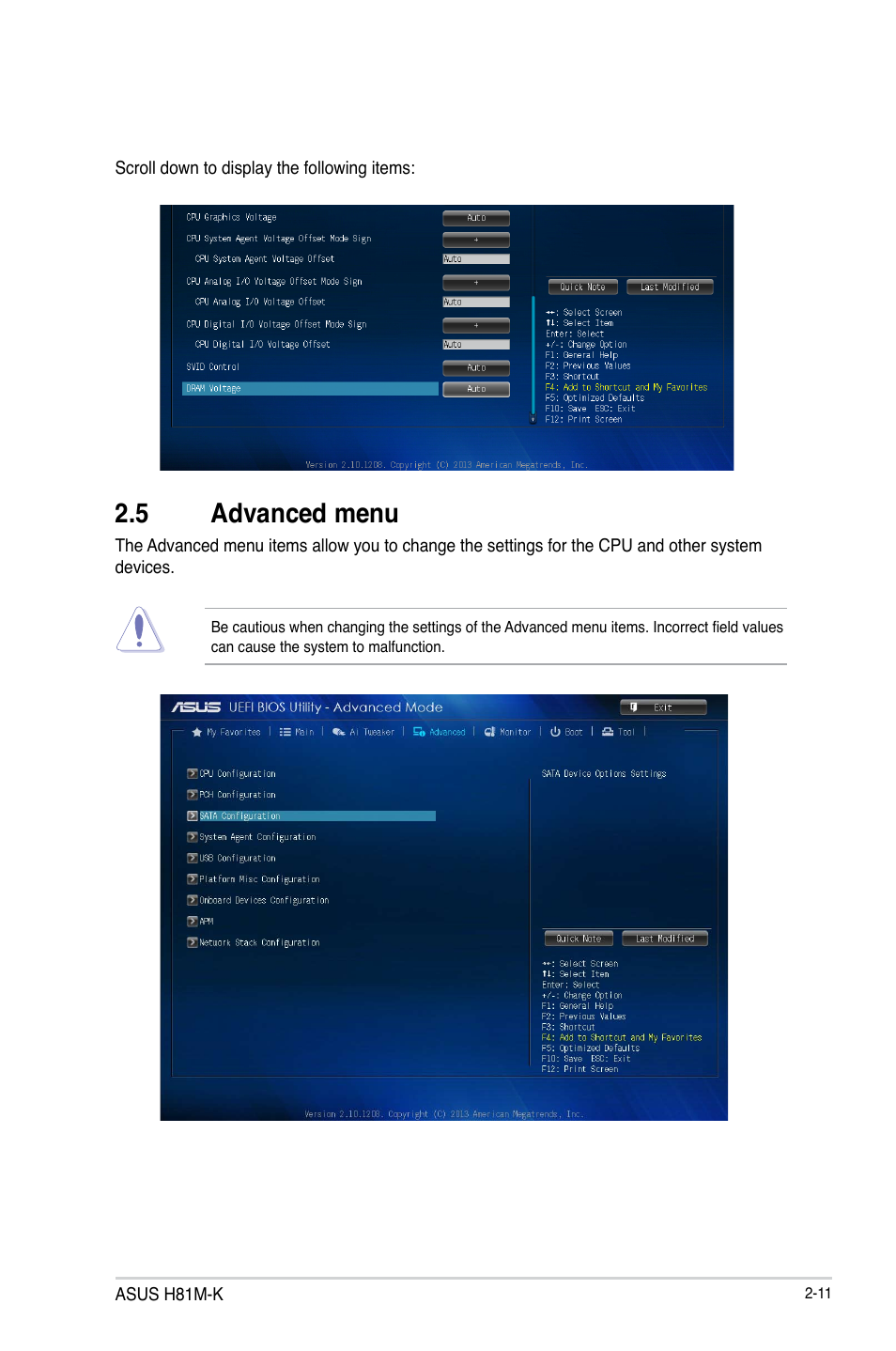 5 advanced menu, 5 advanced menu -11 | Asus H81M-K/TW User Manual | Page 41 / 48