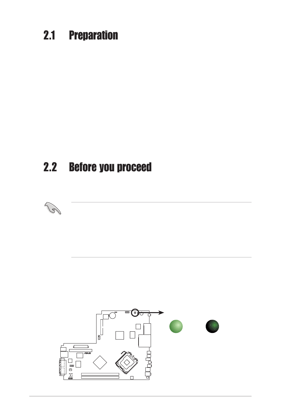 1 preparation, 2 before you proceed, Basic components to install | Tool | Asus P1-PH1 User Manual | Page 18 / 88