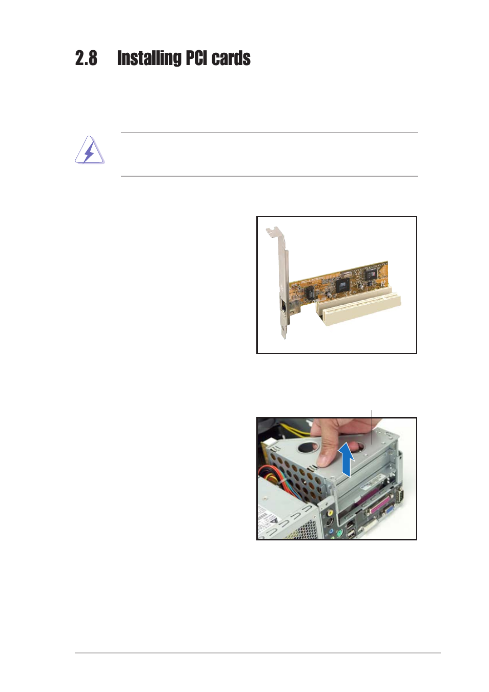 8 installing pci cards, 1 pci slots, 2 pci card installation | Asus P1-PH1 User Manual | Page 29 / 88