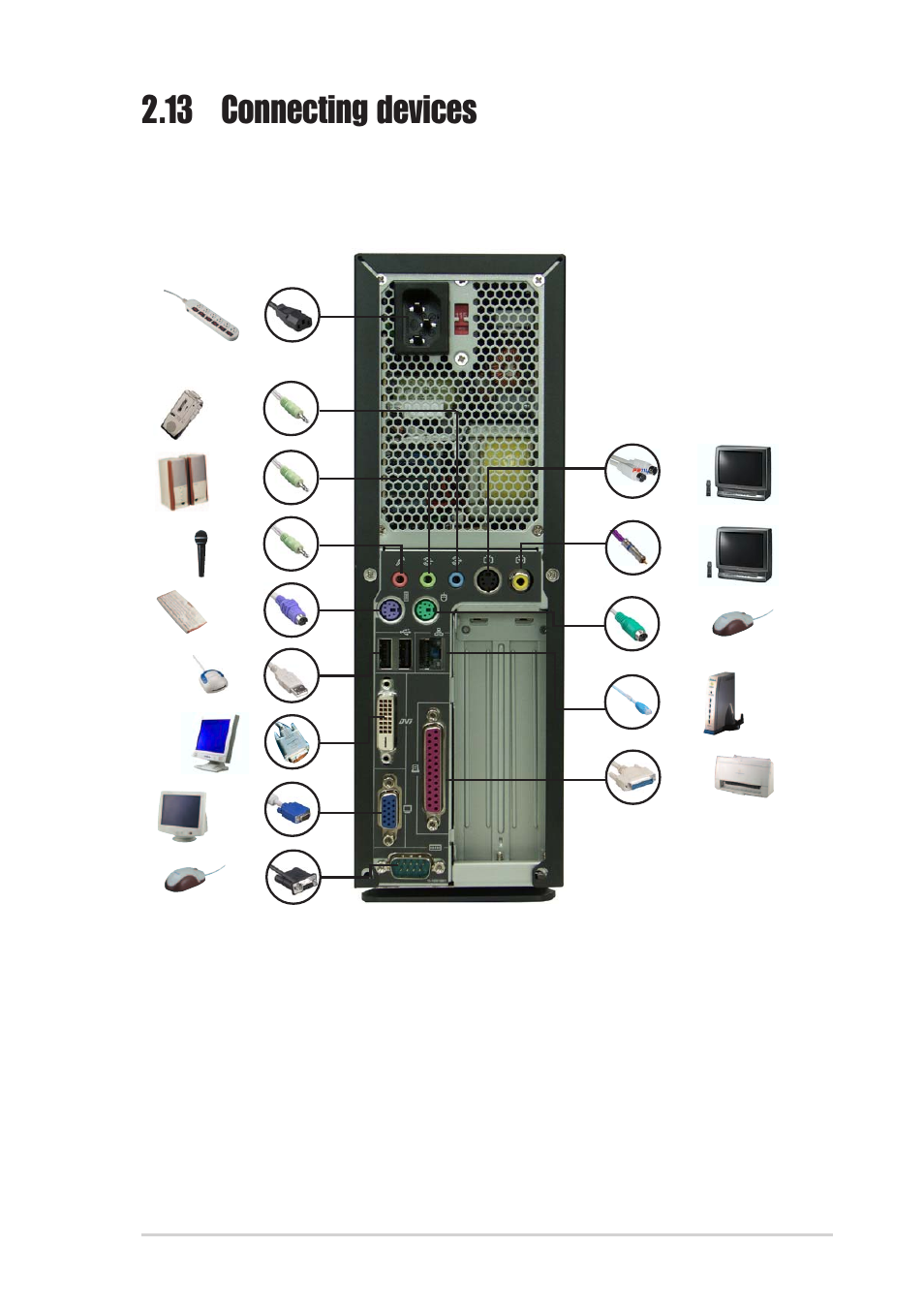 13 connecting devices, 25 asus pundit p1-ph1 system | Asus P1-PH1 User Manual | Page 41 / 88