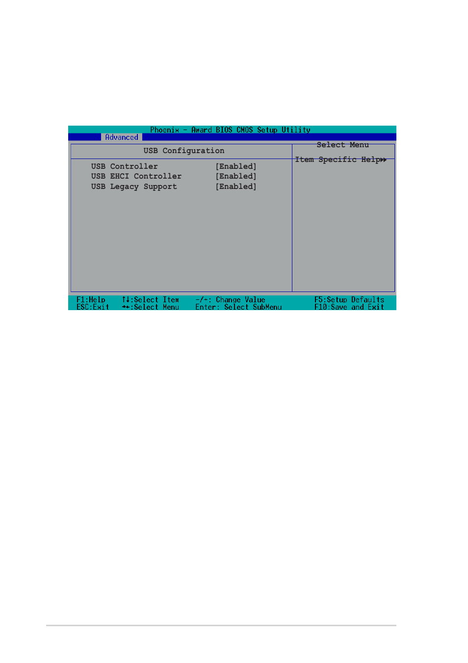 5 usb configuration, Usb controller [enabled, Usb ehci controller [enabled | Usb legacy support [enabled | Asus P1-PH1 User Manual | Page 76 / 88