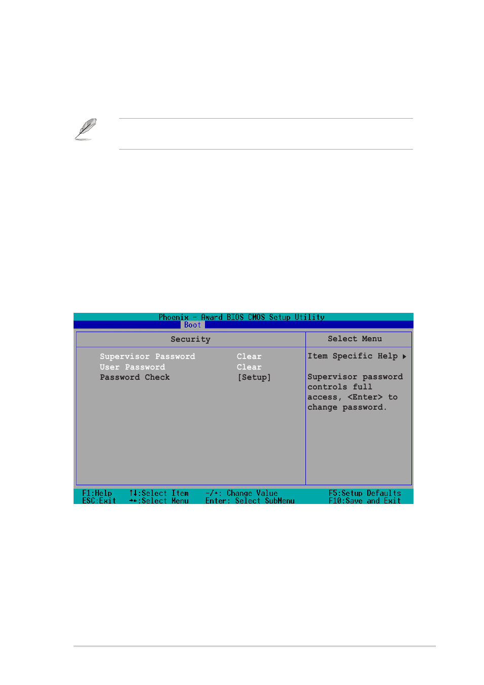 6 security, Full screen logo [enabled, Halt on [all, but keyboard | Asus P1-PH1 User Manual | Page 85 / 88