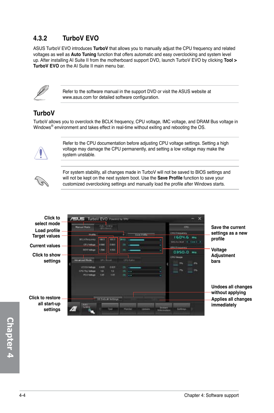 2 turbov evo, Turbov evo -4, Chapter 4 | Turbov | Asus P8Z77-I DELUXE/WD User Manual | Page 110 / 178