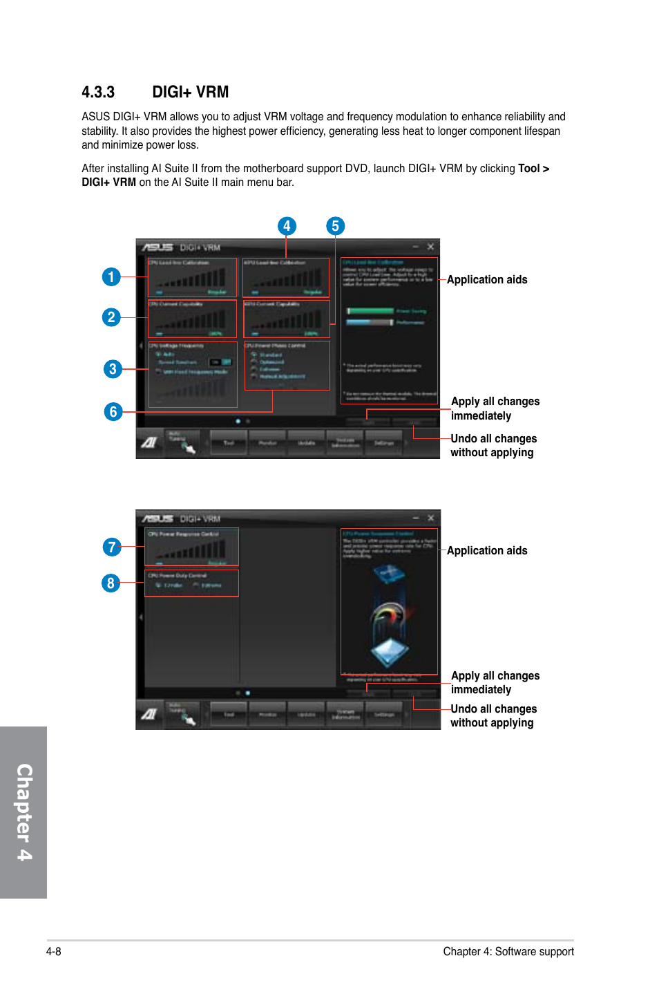 3 digi+ vrm, Digi+ vrm -8, Chapter 4 | Asus P8Z77-I DELUXE/WD User Manual | Page 114 / 178