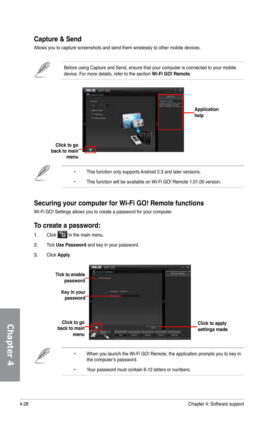 Chapter 4, Capture & send | Asus P8Z77-I DELUXE/WD User Manual | Page 134 / 178